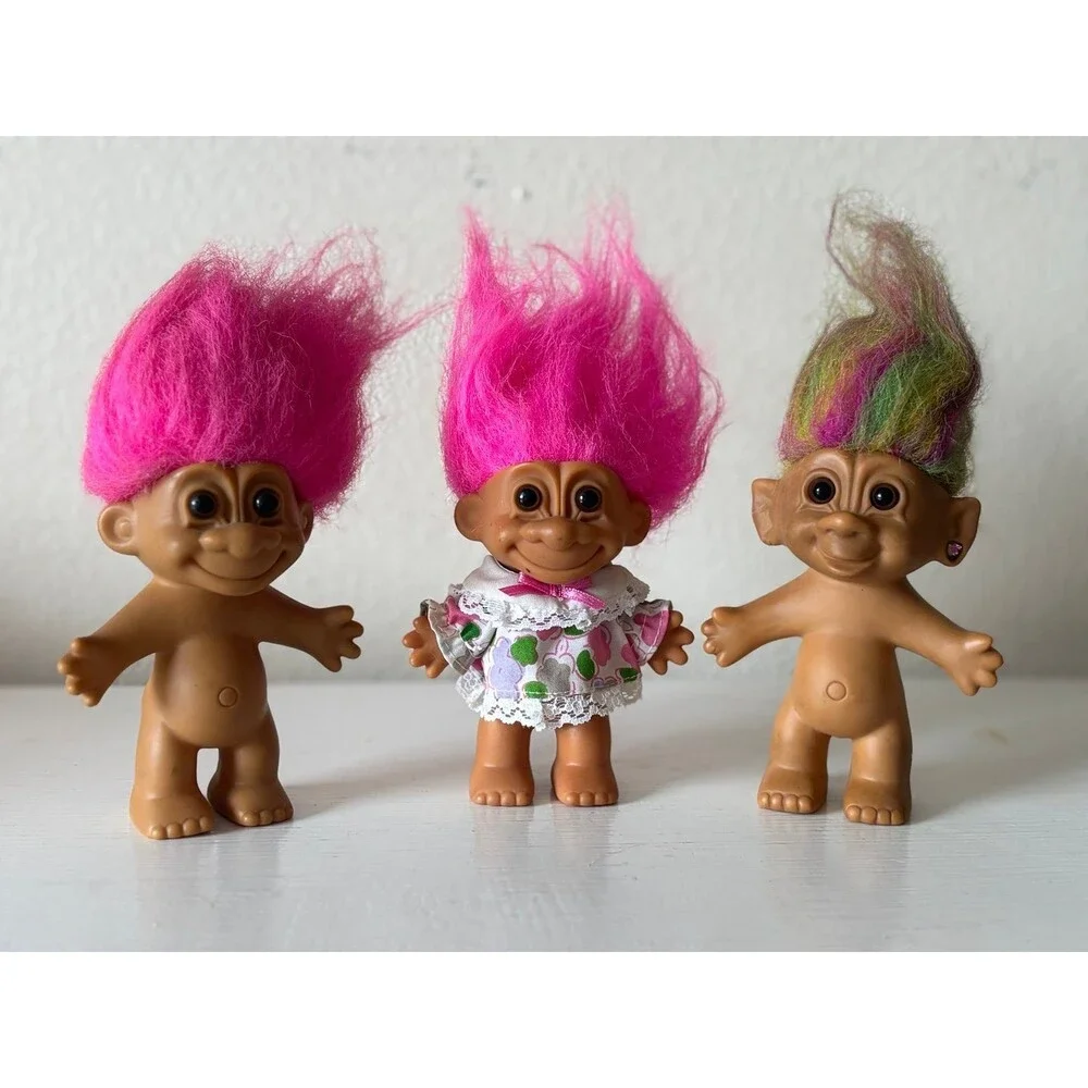 Vintage TROLLS, set of 3 dolls *READ*